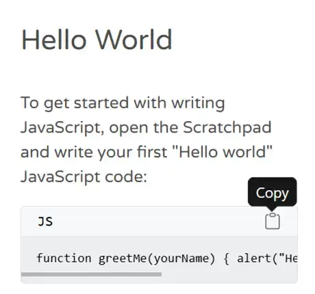 JavaScript Technical Documentation Page